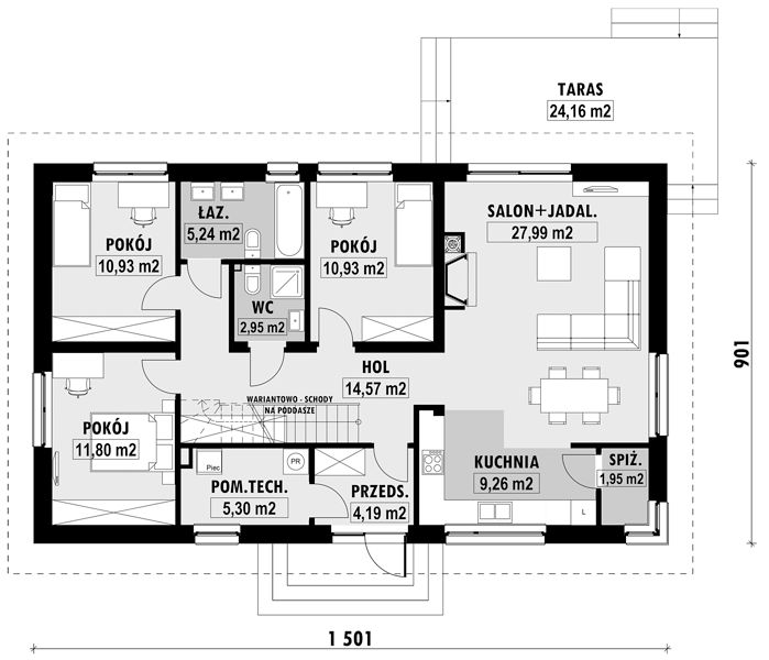 План 1 этажа дома AFF-2271-72 План 1 этажа дома AFF-2271-72