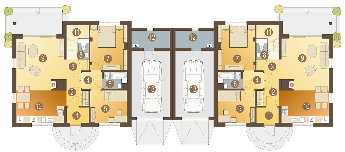 План 1 этажа дома CDD-6346-49 План 1 этажа дома CDD-6346-49